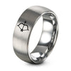 Nocked Arrow – Tungsten Wedding Band, 8 mm, Grey Comfort-Fit Unisex