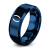 Parentheses () – Tungsten Wedding Band, 8 mm, Blue Comfort-Fit Unisex