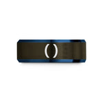 tungsten wedding band men – gunmetal & blue tungsten parentheses () wedding band