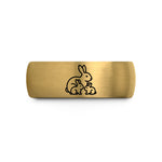 women's engagement bands – gold & silver tungsten rabbit family wedding band