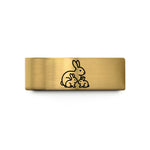 comfort-fit wedding bands – gold tungsten rabbit family wedding band