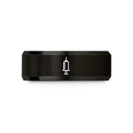 wedding bands for couples – black tungsten syringe wedding band
