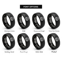 font options for inside engraving on black engineer badge rings