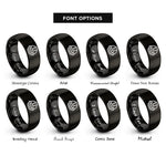 font options for inside engraving on black engineer badge rings