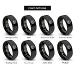 font options for inside engraving on black engineer badge rings