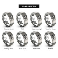 font options for inside engraving on gray engineer badge rings