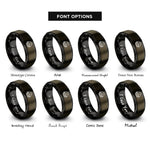 font options for inside engraving on gunmetal & black engineer badge rings