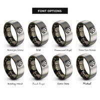font options for inside engraving on gunmetal & gray engineer badge rings