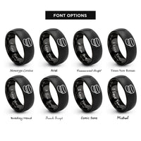 font options for inside engraving on black engineer cap rings
