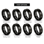 font options for inside engraving on black engineer cap rings