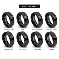 font options for inside engraving on black engineer cap rings