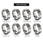font options for inside engraving on silver engineer cap rings