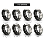 font options for inside engraving on black & gray engineer castle rings