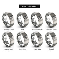 font options for inside engraving on grey engineer castle rings