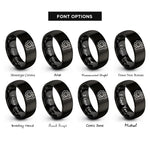 font options for inside engraving on black engineering gear wrench rings