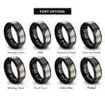 font options for inside engraving on black & silver engineers square rings
