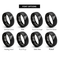 font options for inside engraving on black engineers square rings