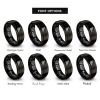 font options for inside engraving on black engineers square rings