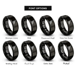 font options for inside engraving on black engineers square rings