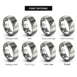 font options for inside engraving on silver engineers square rings