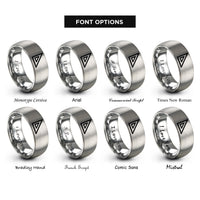 font options for inside engraving on silver engineers square rings
