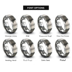 font options for inside engraving on gray engineers square rings