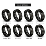 font options for inside engraving on black england rings