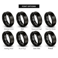 font options for inside engraving on black england rings