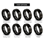 font options for inside engraving on black english breakfast rings
