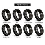 font options for inside engraving on black english horn rings