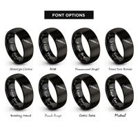 font options for inside engraving on black english horn rings