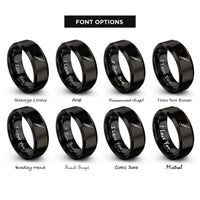 font options for inside engraving on black english horn rings