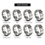 font options for inside engraving on grey english horn rings