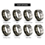 font options for inside engraving on gunmetal & gray english horn rings
