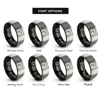 font options for inside engraving on black & gray english lop rings
