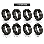 font options for inside engraving on black english lop rings