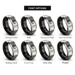 font options for inside engraving on black & gray english muffin rings