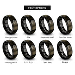 font options for inside engraving on gunmetal & black english muffin rings