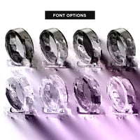 font options for inside engraving on black & silver english saddle rings