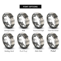 font options for inside engraving on silver english saddle rings