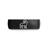custom engraved mens ring – black tungsten bighorn sheep wedding band