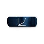 men's custom engraved ring – blue tungsten exponential curve wedding band