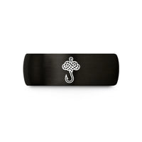 custom men's tungsten bands – black tungsten fishermans knot hook wedding band