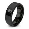Cutting Board – Tungsten Wedding Band, 8 mm, Black Comfort-Fit Unisex