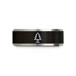 matching rings for couples – black & gray tungsten sequoia tree wedding band