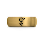 unique father’s day presents – gold & silver tungsten androgyne symbol wedding band