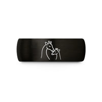 customized dad present ideas – black tungsten giraffe touch wedding band