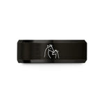 customized dad present ideas – black tungsten giraffe touch wedding band