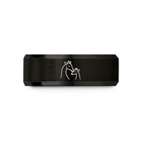 customized dad present ideas – black tungsten giraffe touch wedding band