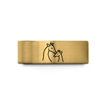 customized dad present ideas – gold tungsten giraffe touch wedding band